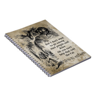 Caderno Espiral Alice no país das maravilhas; Gato de Cheshire co