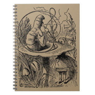 Caderno Espiral Alice no País das Maravilhas Vintage Lagarta Nargu