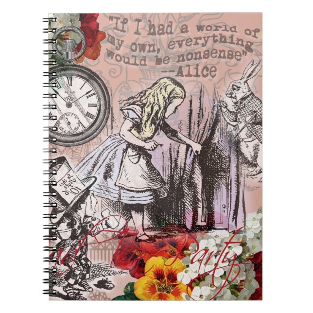 Caderno Espiral alice nonsense wonderland cortina (Frente)