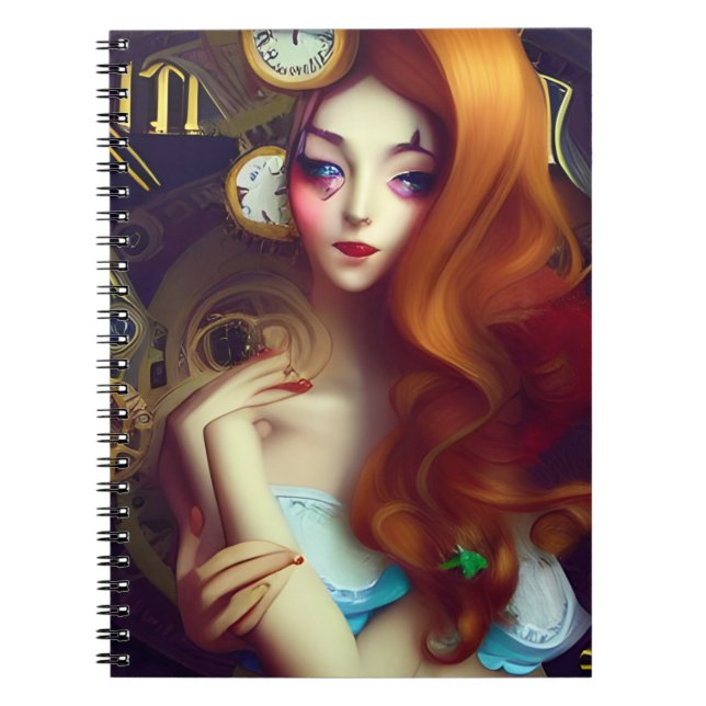 Caderno Espiral Alice Time Mantém a Movimentação do Bloco de Anota (Frente)