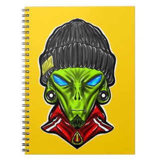 Caderno Espiral Alien Street Mind – Ilustração de Arte Pop Urbana