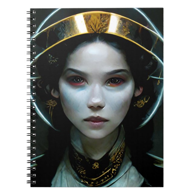 Caderno Espiral Alienígena Rapariga 2 Ficção científica (Frente)