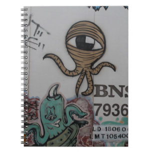 Caderno Espiral Aliens Graffitti
