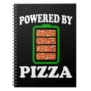 Caderno Espiral Alimentado Por Pizza - Pizza Engraçada