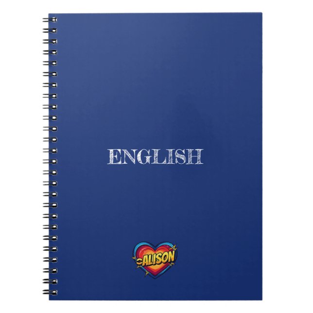 Caderno Espiral Alison Coração Azul (Frente)
