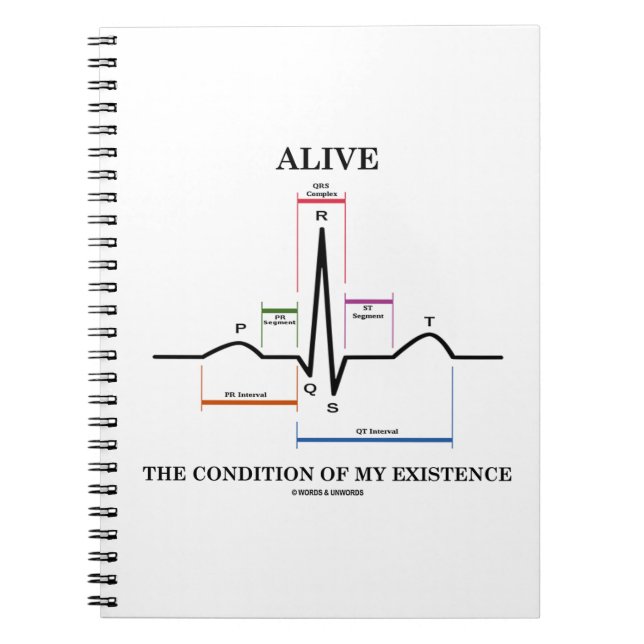 Caderno Espiral Alive The Condition Of My Existence (ECG/EKG) (Frente)
