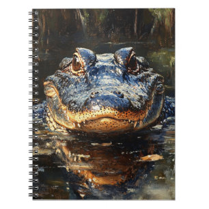 Caderno Espiral Alligador Cute na pintura de Flórida Everglades