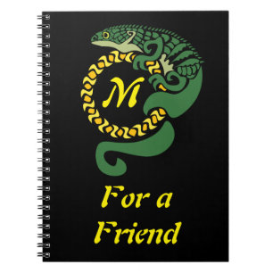 Caderno Espiral Alligador tribal Lizard abraçando um monograma so