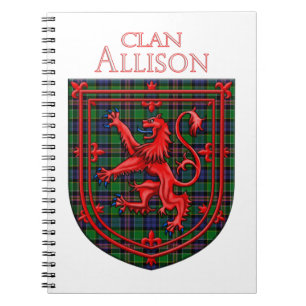 Caderno Espiral Allison Tartan Scottish Xadrez Lion Rampant
