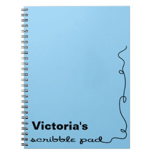 Caderno Espiral Almofada azul personalizada do Scribble
