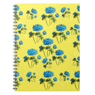 Caderno Espiral Almofada de buquês de flor aquática pequena c