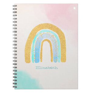 Caderno Espiral Almofada de lançamento de glitter dourado em aquar