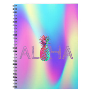 Caderno Espiral Aloha Hawaiian Pineapple Ombre Holographic