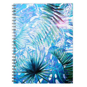 Caderno Espiral Aloha palma de BlueTropical e jardim de Monstera