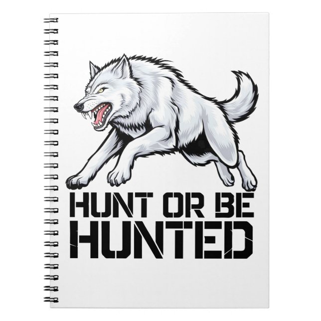 Caderno Espiral Alpha Wolf: Caça ou Seja Caçado (Frente)