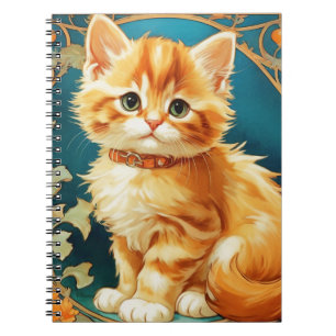 Caderno Espiral Alphonse Mucha Art Nouveau Cat
