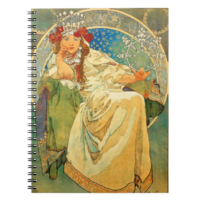 Caderno Espiral Alphonse Mucha Art Nouveau Princess Hyacinth (Frente)
