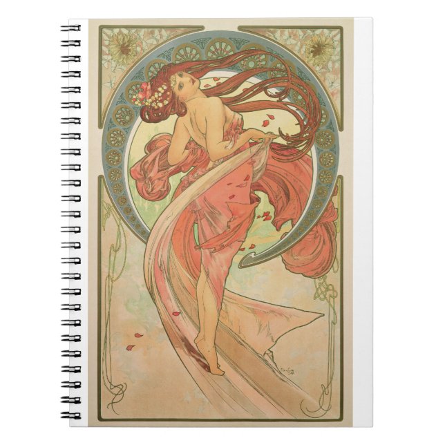 Caderno Espiral Alphonse Mucha - Dance (Frente)