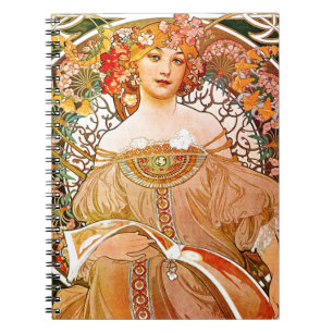 Caderno Espiral Alphonse Mucha Dreaming (Reverie)