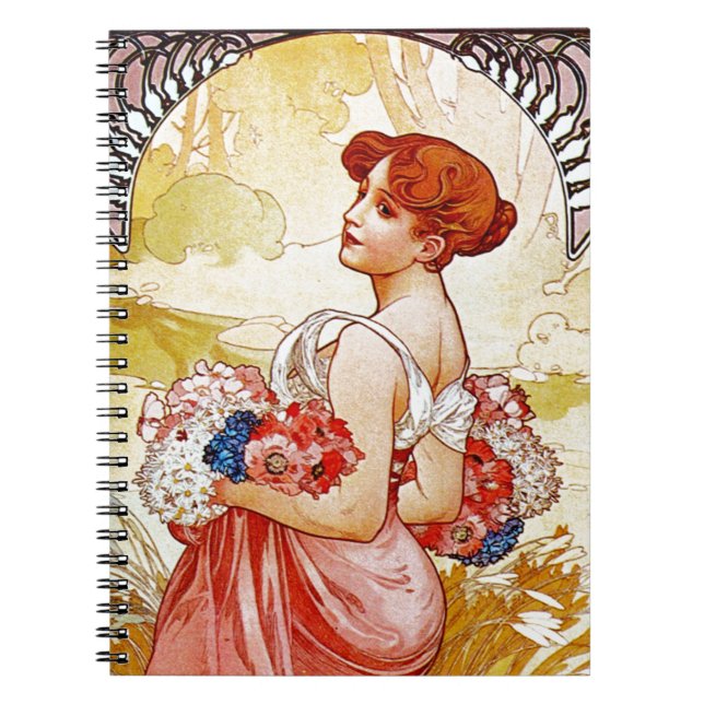 Caderno Espiral Alphonse Mucha Verão (Frente)
