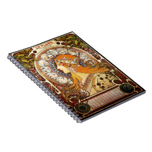 Caderno Espiral Alphonse Mucha Zodiac
