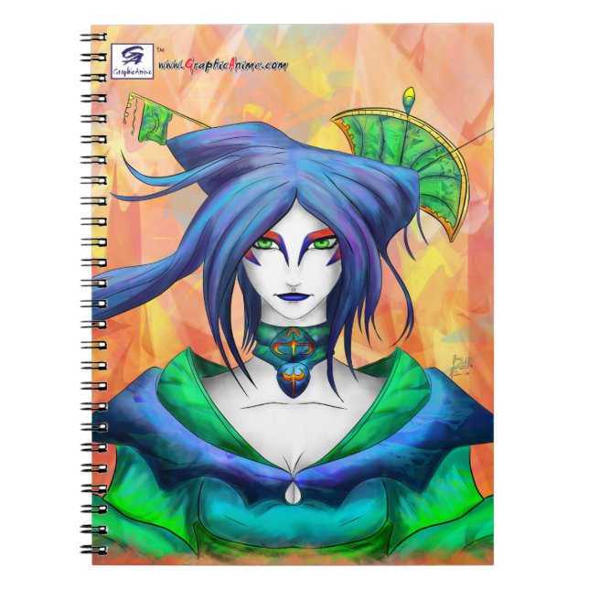 Caderno Espiral AltDelta: Bloco de Anotações Blue Geisha (Frente)