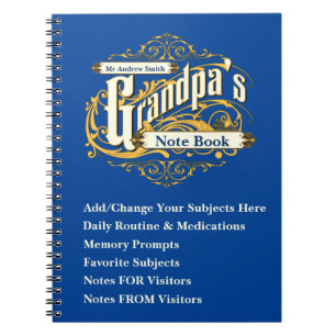 Caderno Espiral Alterar QUALQUER Texto - Notebook para demência d