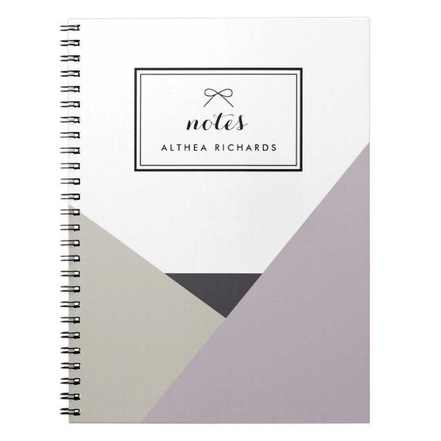 Caderno Espiral Althea Lilac e Cinza Notebook Personalizado (Frente)