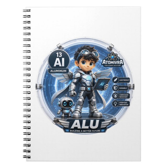Caderno Espiral Alumínio ATOMIVRA ANIVERSÁRIO (Frente)