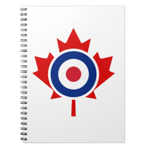 Caderno Espiral Alvo de Curling de Hockey Mod Canadá Roundel