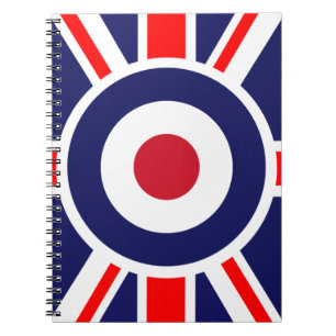 Caderno Espiral Alvo de Union Jack Mods Inglaterra