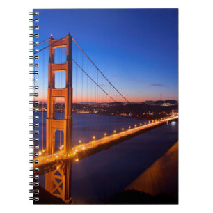 Caderno Espiral Alvorecer sobre a ponte de San Francisco e de
