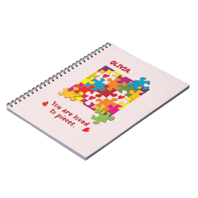 Caderno Espiral Ama de Quebra-cabeça de Aniversário a Pedaços (Left Side)