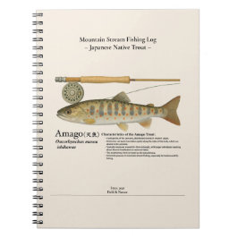 Caderno Espiral Amago Mountain Stream Fishing Log Photo Notebook