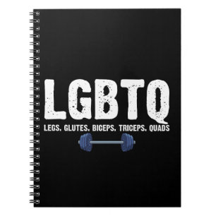 Caderno Espiral Amante de academia LGBTQ Pernas Glúteos Bíceps Trí