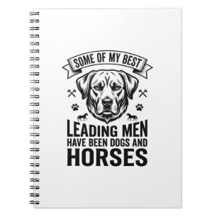 Caderno Espiral Amante de Cão Cavalo Vintage Design de Homens Líde
