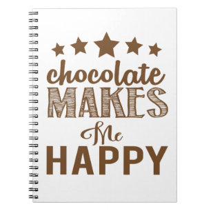 Caderno Espiral Amante de Chocolate Engraçado Chocólatra Foodie Di