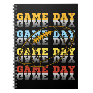 Caderno Espiral Amante de Futebol de Dia de Jogo Tipografia