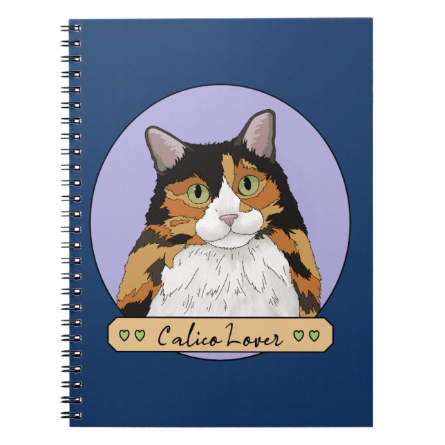 Caderno Espiral Amante de Gato Calico (Frente)