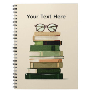 Caderno Espiral Amante de Livros Retrô