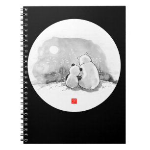 Caderno Espiral Amante de os animais De Panda E Urso Polar