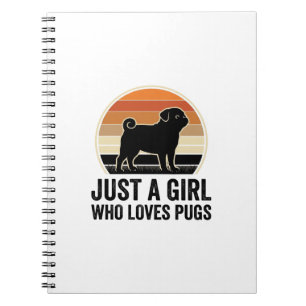 Caderno Espiral Amante De Pug Vintage Apenas Uma Camisa De Cachorr