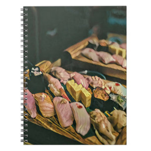Caderno Espiral Amante de sushi da comida asiática