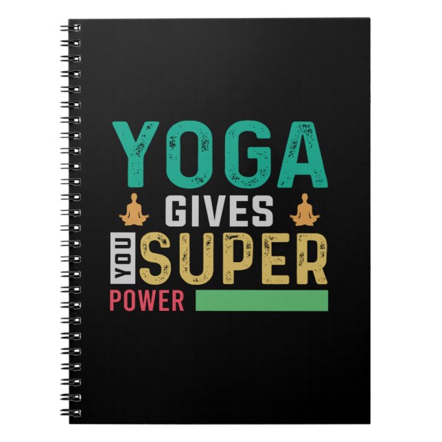 Caderno Espiral Amante de Yoga | Yoga Dá Super Poder (Frente)
