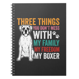 Caderno Espiral Amante do cão da liberdade da família Boxer