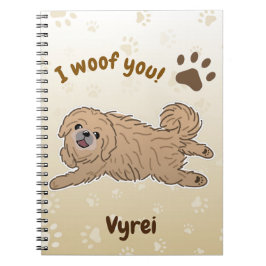 Caderno Espiral Amante Feliz do Pequinês Eu Te Adoro Patas