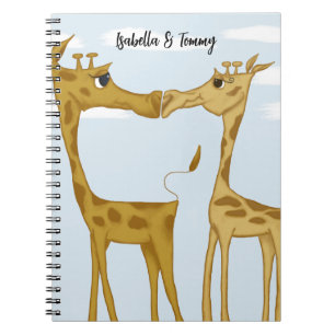 Caderno Espiral Amantes Adoráveis da Girafa