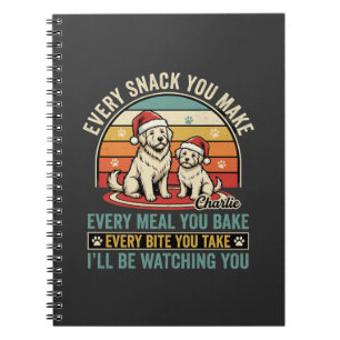 Caderno Espiral Amantes de Natal Observam Comida de Cachorro