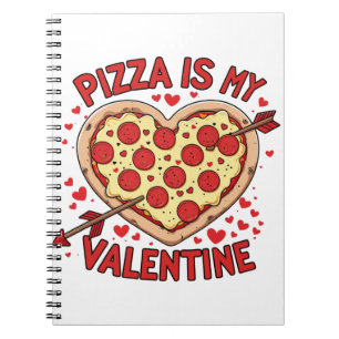 Caderno Espiral Amantes de pizza no Dia dos Namorados