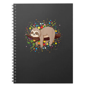 Caderno Espiral Amantes de Preguiça Engraçados Pontos Polka Dia Fe